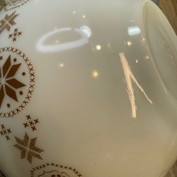 Pyrex Town and Country Brown Hex on Opal Cinderella Nesting Bowl 4 Qt #444 - Picture 7 of 13